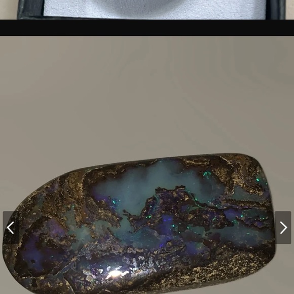 Natural Genuine Australia Black Andamooka Boulder Opal Sterling Ring - Picture 11 of 11